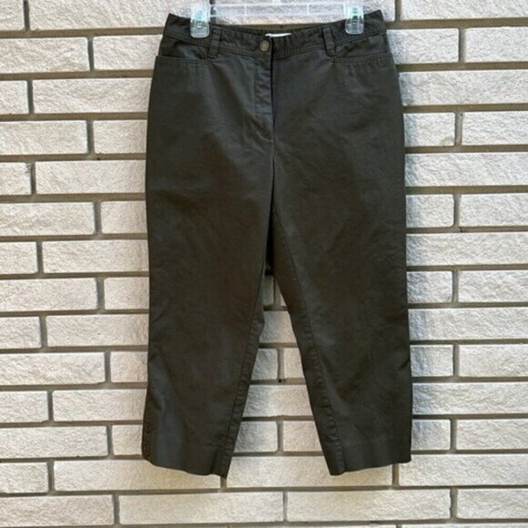 Northern Reflections Dark Green Town Fit Cropped Pants Sz 10 - Picture 1 of 10